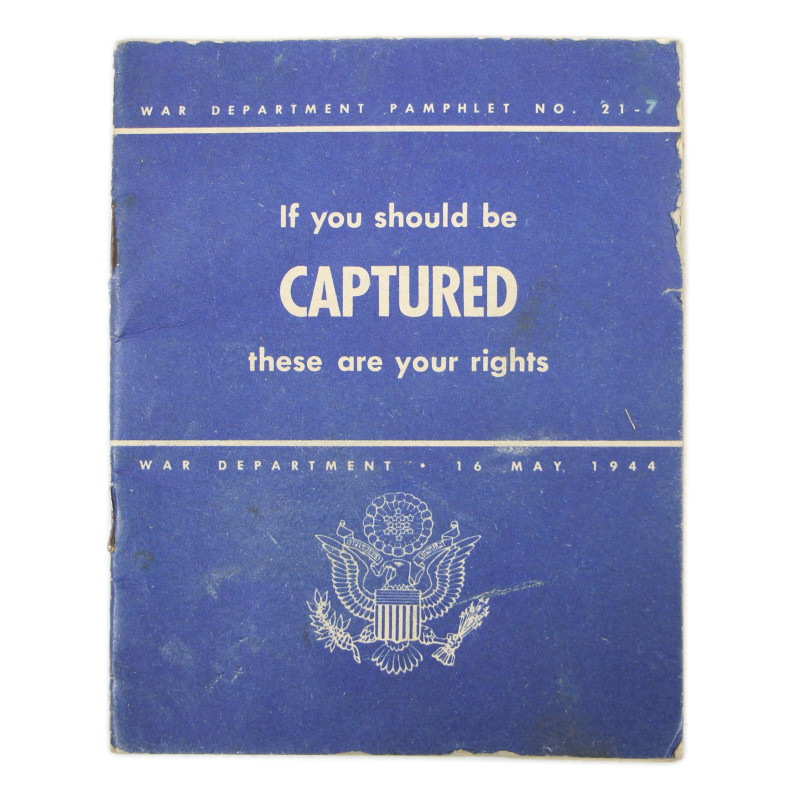 Livret, If you should be captured, these are your rights, War Department, 16 mai 1944, Carentan
