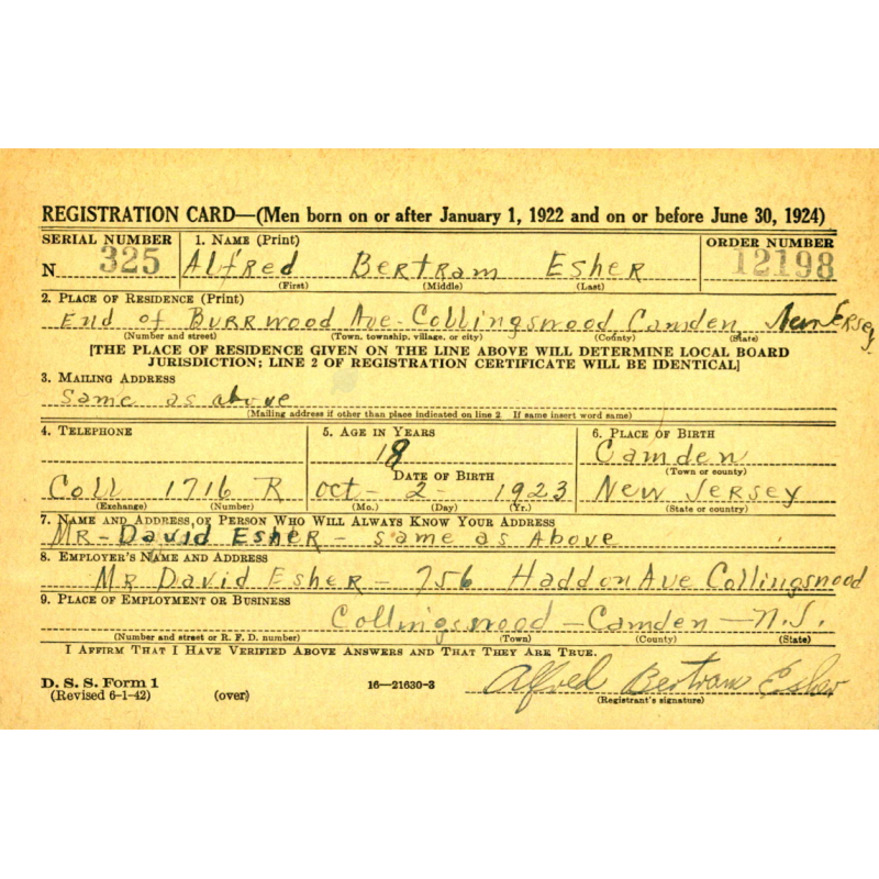 Grouping, T/4 Alfred Esher, Hq. Co., 2nd Bn., 272nd Inf. Regt., 69th Infantry Division, ETO
