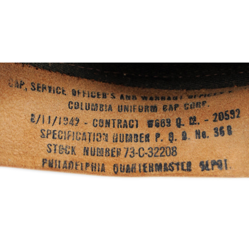Casquette officier, US Army, COLUMBIA UNIFORM CAP CORP., 1942