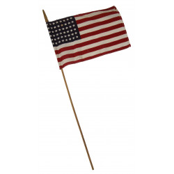 Drapeau US, 48 étoiles, sur bâton