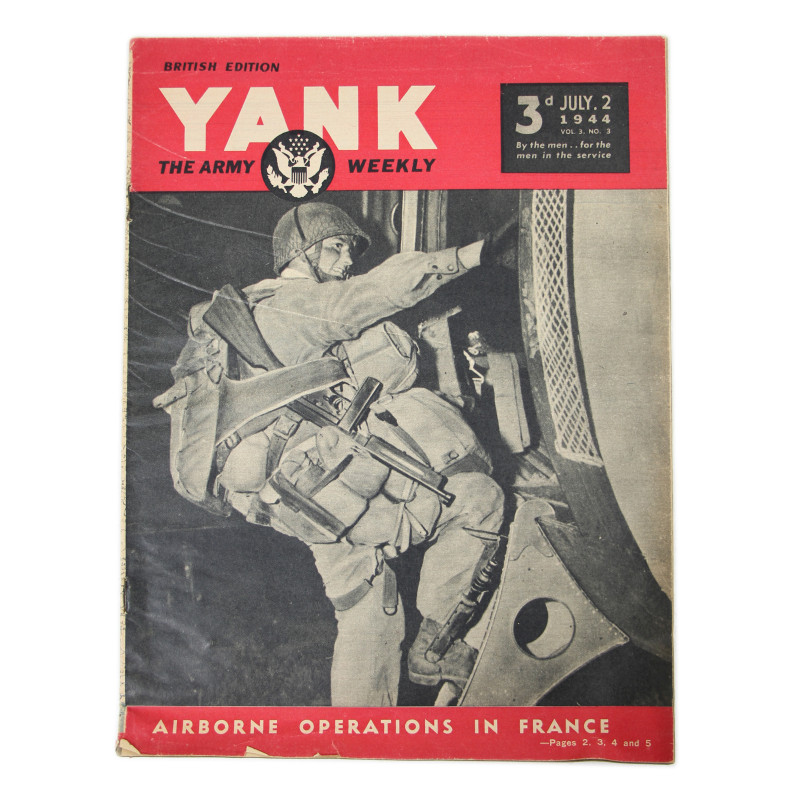 Magazine YANK, 2 juillet 1944, "Airborne Operations in France", Pvt. Joseph Gorenc, 506th PIR, 101st Airborne Division