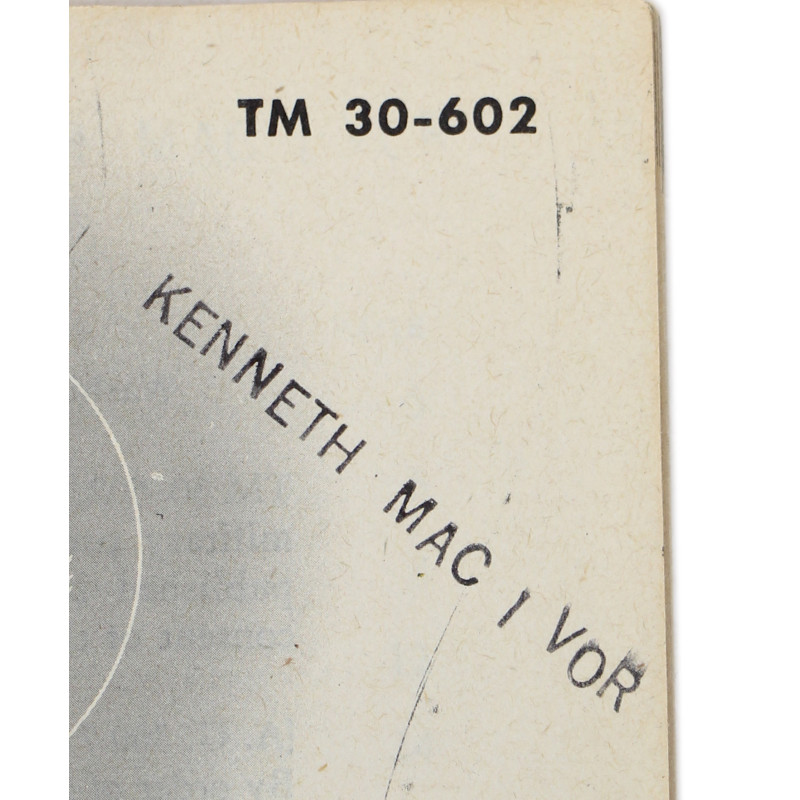 Booklet, French Phrase Book, TM 30-602, 1944, Named