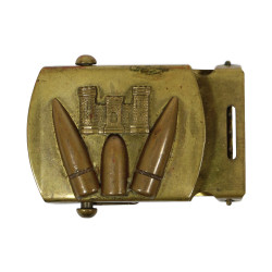 Boucle de ceinture de pantalon, US Army, Corps of Engineers, Solid Brass