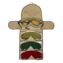 Lunettes Polaroid, No. 1021, US Army, avec étui en toile et écrans interchangeables