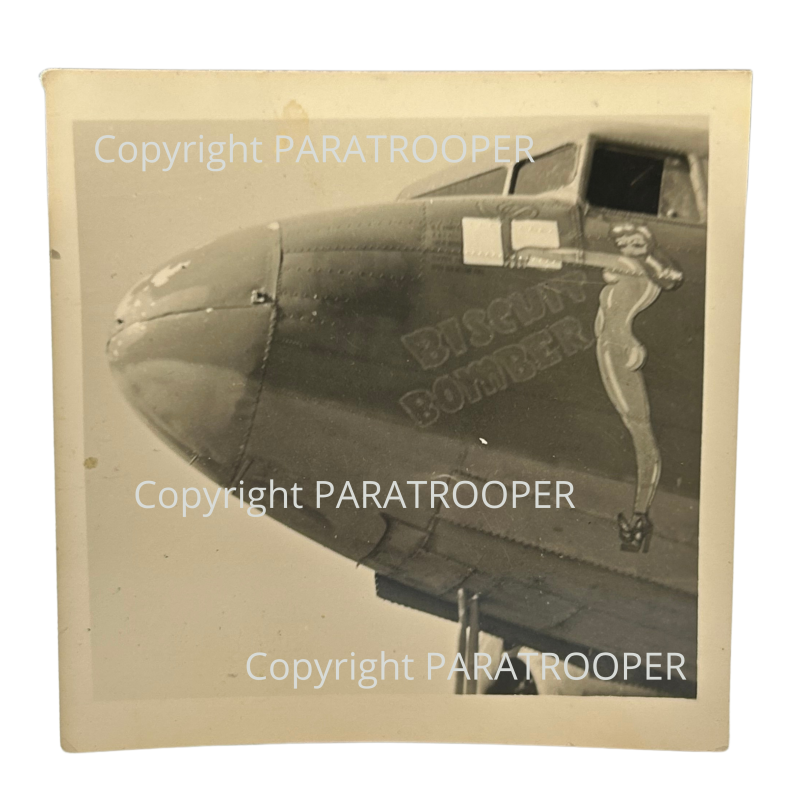 Photo, USAAF, C-47, Nose Art, "BISCUIT BOMBER", Pin-Up