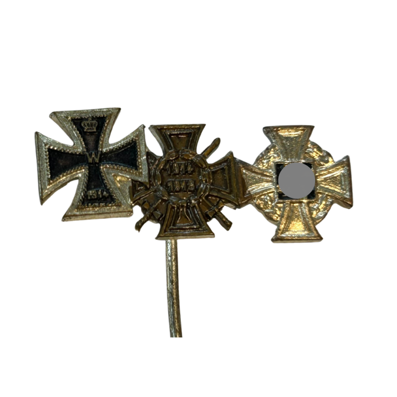 Tie Pin, German Iron Cross, Honour Cross 1914-1918, Faithful Service Medal