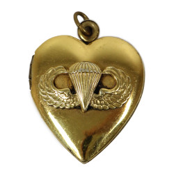Médaillon, Sweetheart, parachutiste, Sterling, plaqué or