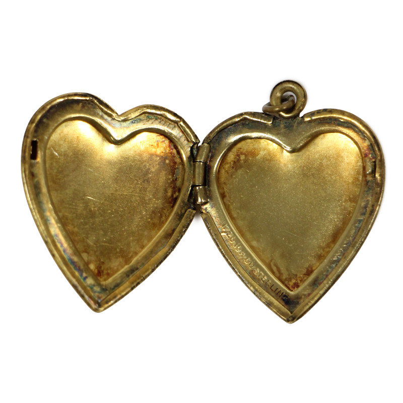 Médaillon, Sweetheart, parachutiste, Sterling, plaqué or