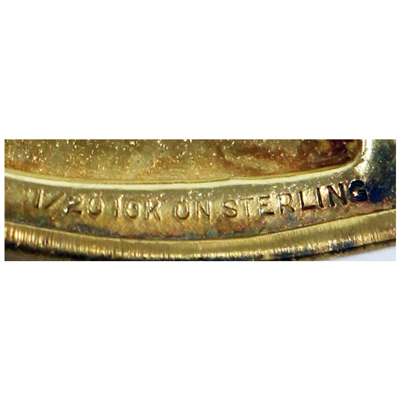 Médaillon, Sweetheart, parachutiste, Sterling, plaqué or