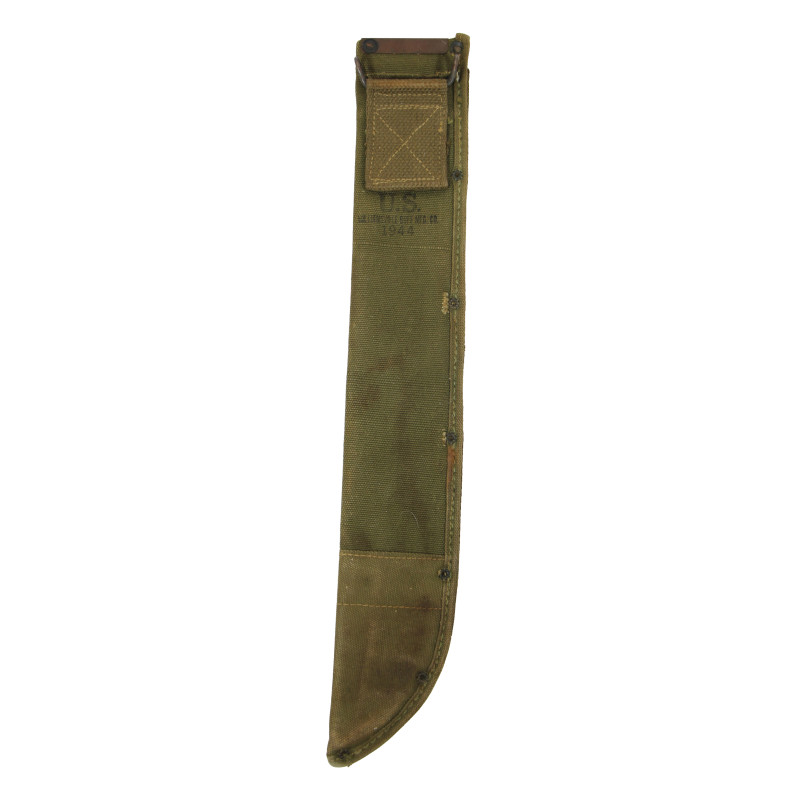 Machete, M-1942, DISSTON 1943, with Canvas Scabbard,  WILLIAMSVILLE BUFF MFG. CO. 1944, Normandy