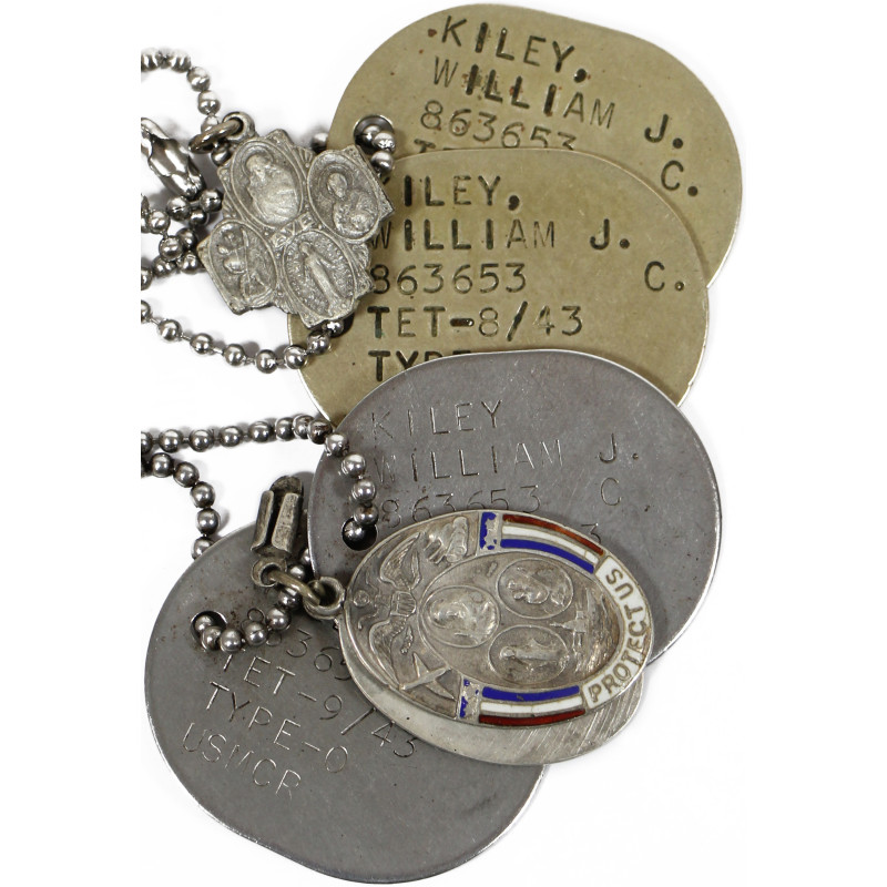 Dog Tags, with Religious Pendants, Sgt. William Kiley, USMC, PTO