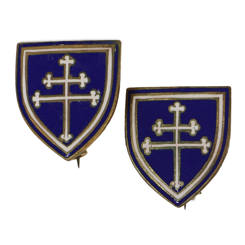Paire de crests, 79th Infantry Division, Utah Beach, Normandie, à épingle