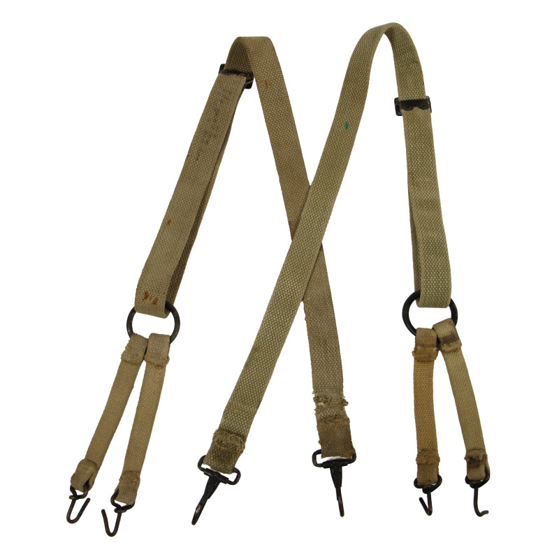Suspenders, Belt, M-1941, USMC, 1st Type, Flat Buckles
