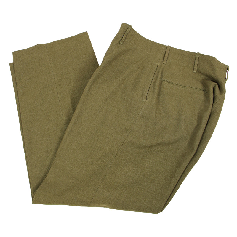 Trousers, Wool Serge, OD, 34 x 31, 1942, Maj. Wilbert Kuehne, 346th Infantry Regiment