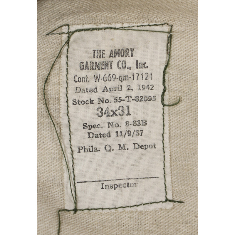 Trousers, Wool Serge, OD, 34 x 31, 1942, Maj. Wilbert Kuehne, 346th Infantry Regiment