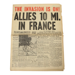 Newspaper, Chicago Herald American, June 6, 1944, 'The Invasion is On!'