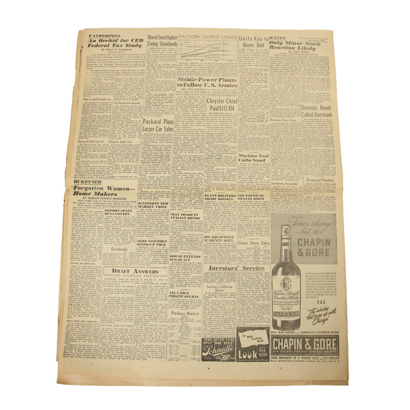 Newspaper, Chicago Herald American, June 6, 1944, 'The Invasion is On!'