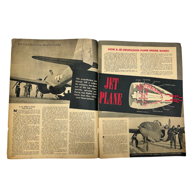 Magazine YANK, British Edition, 28 janvier 1945, "Two Props and a Jet"