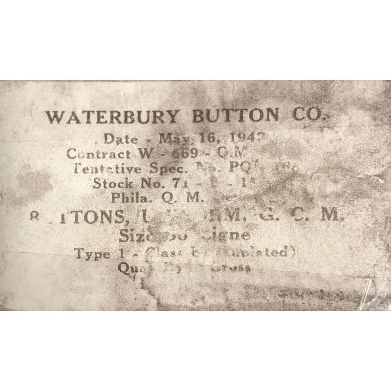 Bouton, US Army, veste de sortie, 1942
