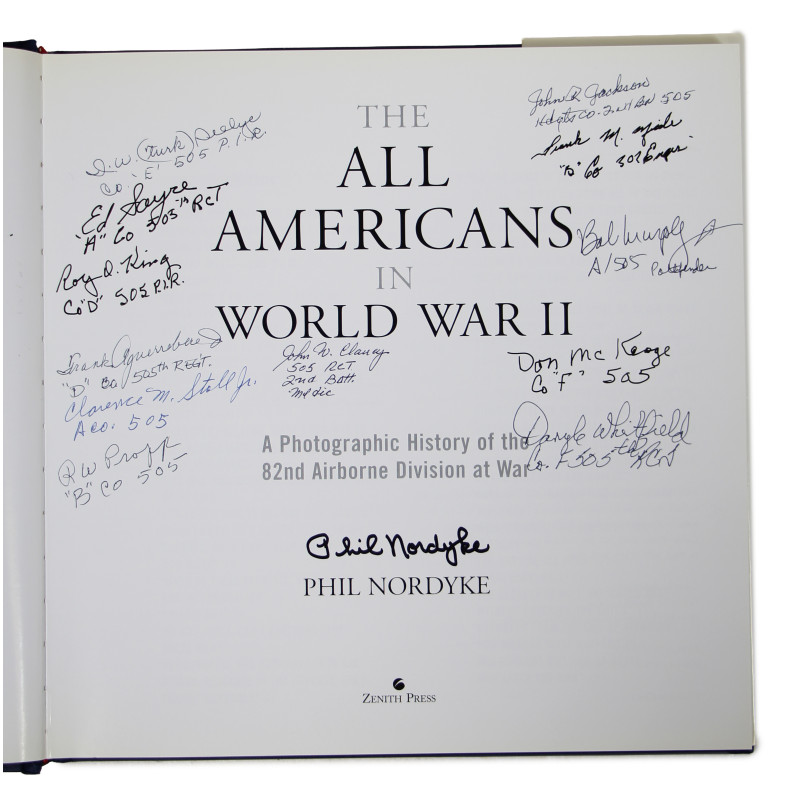 Book, The All Americans in World War II, Signed by the Author and Some Veterans