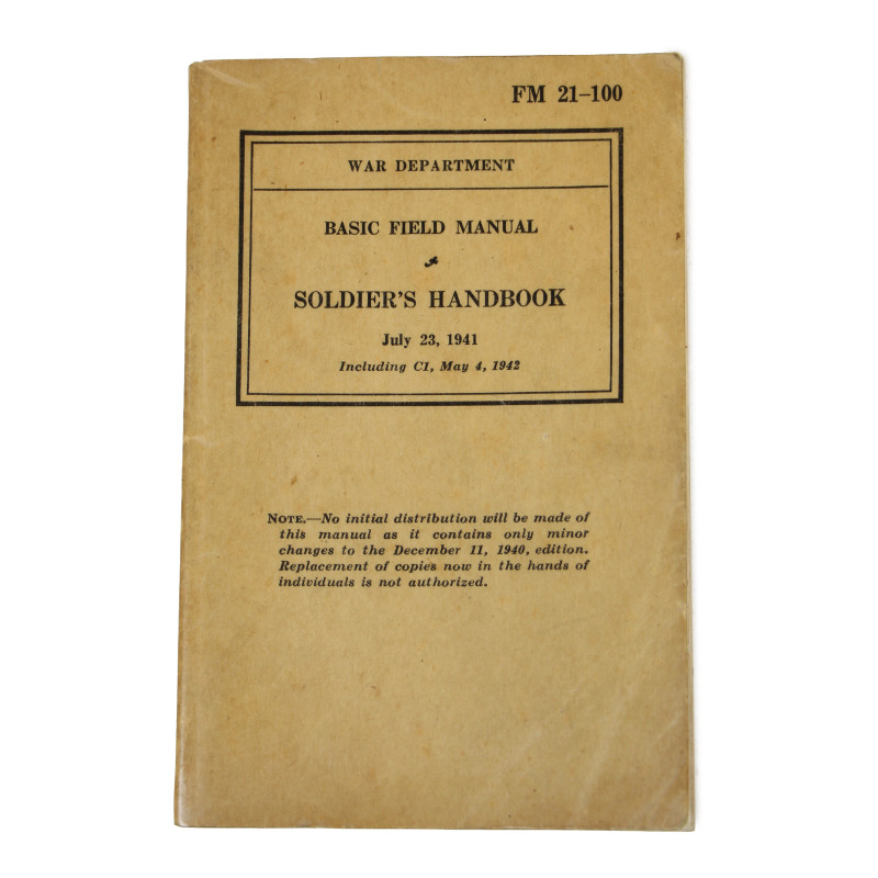 Manual, Field, Basic, FM 21-100, Soldier's Handbook, 1941-1942