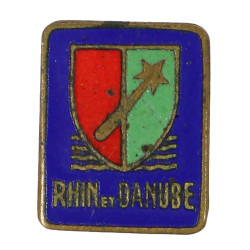 Insigne de boutonnière, 1ère Armée Française, Rhin et Danube, CARTIER, Paris