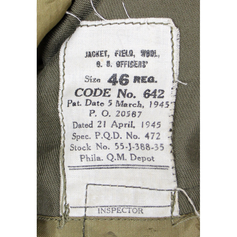 Jacket, Field, Wool, Officer's, 46R, 1945
