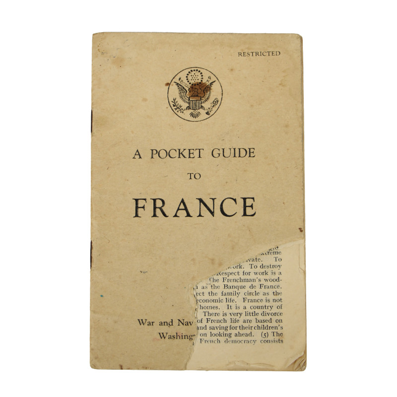 Booklet, A Pocket Guide to France, Restricted, 1944