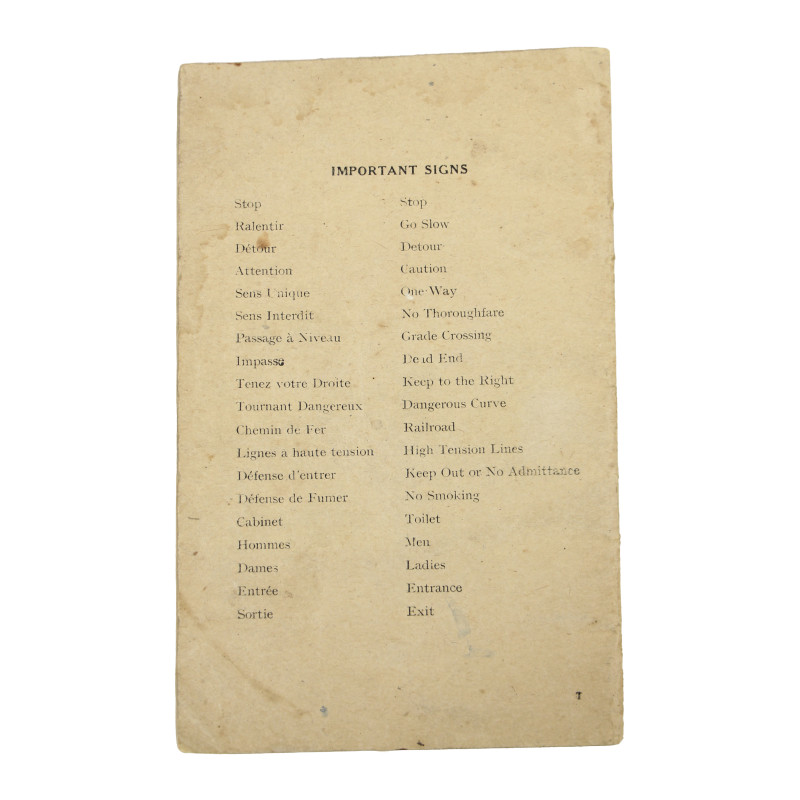 Livret, A Pocket Guide to France, Restricted, 1944