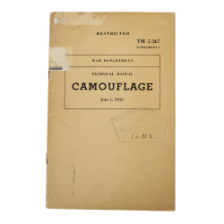 Manuel technique, TM 5-267, Camouflage, Supplement 1, 1943