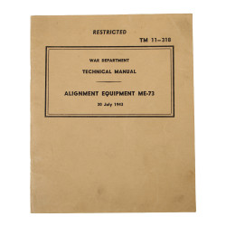 Manuel technique, TM 11-318, Alignment Equipment ME-73, 1943