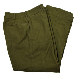Trousers, Wool Serge, OD, 32 x 33, Named