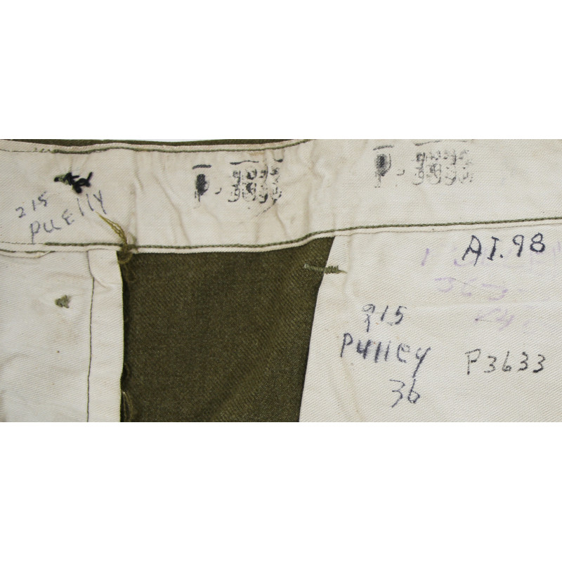 Trousers, Wool Serge, OD, 32 x 33, Named