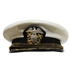 Casquette officier supérieur, US Navy, blanche, Wolf-Brown, Inc., taille 58