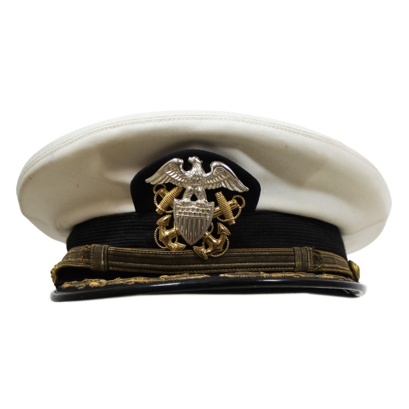 Casquette officier supérieur, US Navy, blanche, Wolf-Brown, Inc., taille 58