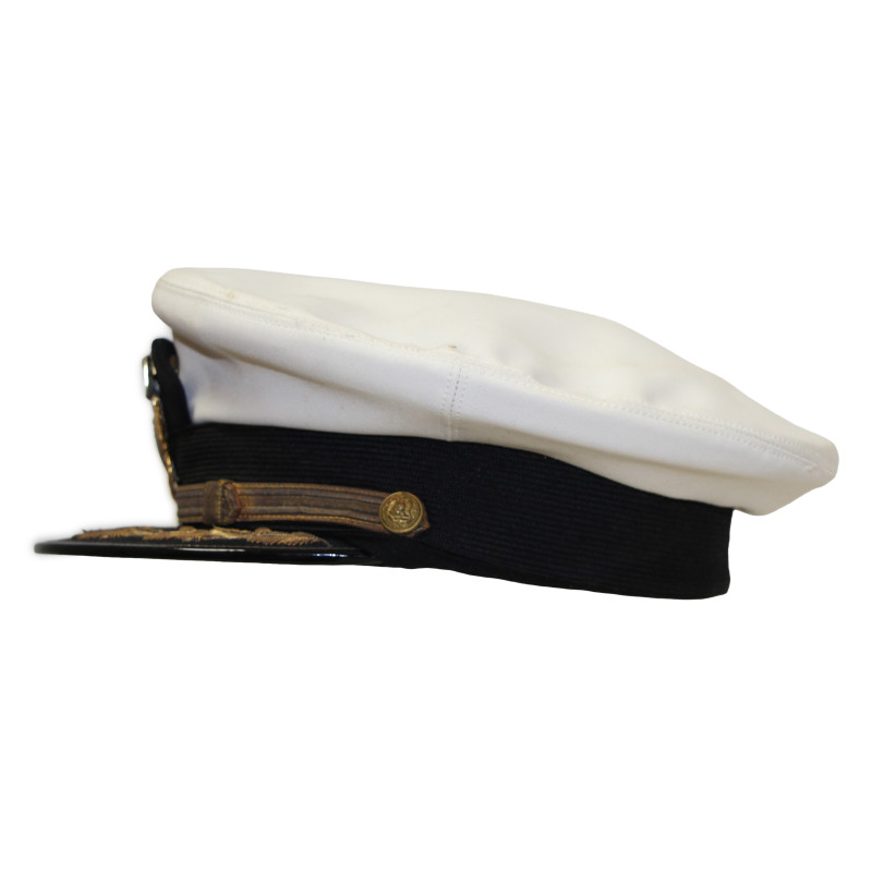 Cap, Senior Officer's, US Navy, White, Wolf-Brown, Inc., Size 7 ¼