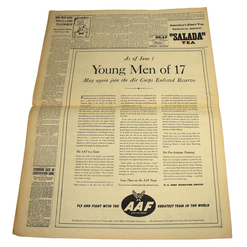 Newspaper, Chicago Daily Tribune, June 6, 1944, 'Allies Invade France'