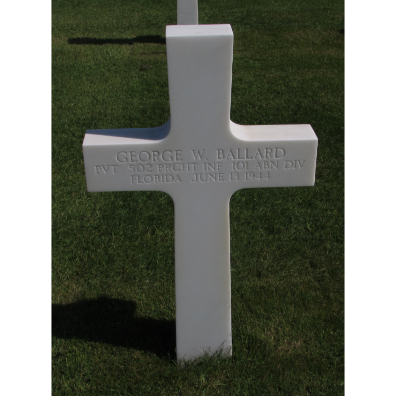 Dog Tag, Pvt. George Ballard, Co. D, 502nd PIR, 101st Airborne Division, KIA, June 13, 1944