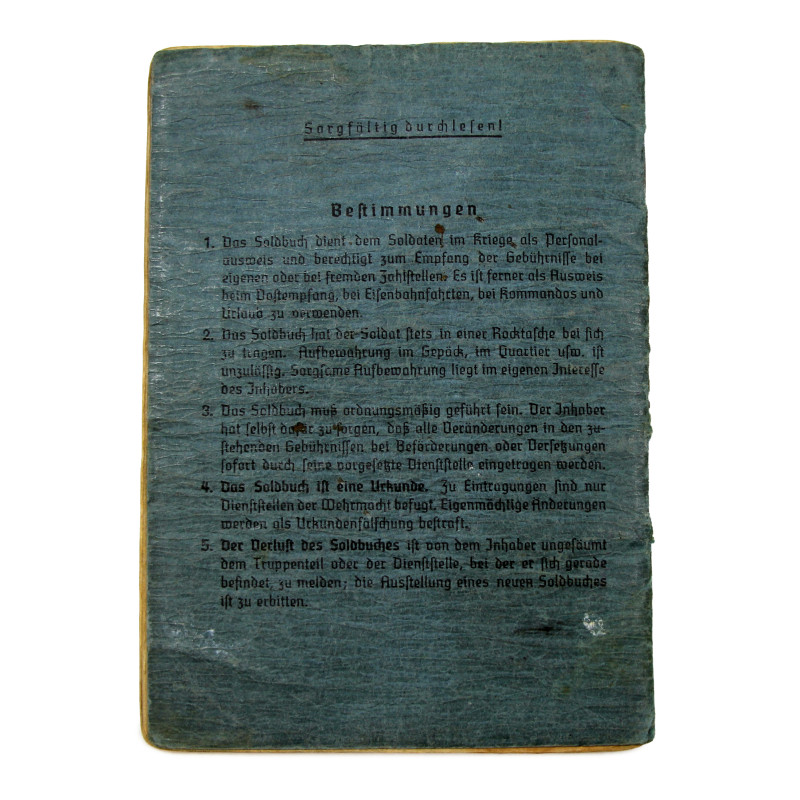 Soldbuch, Ob. Gefr. Johann Köhler, Fallschirmjäger-Flak-Abteilung 2, 2. Fallschirmjäger-Division