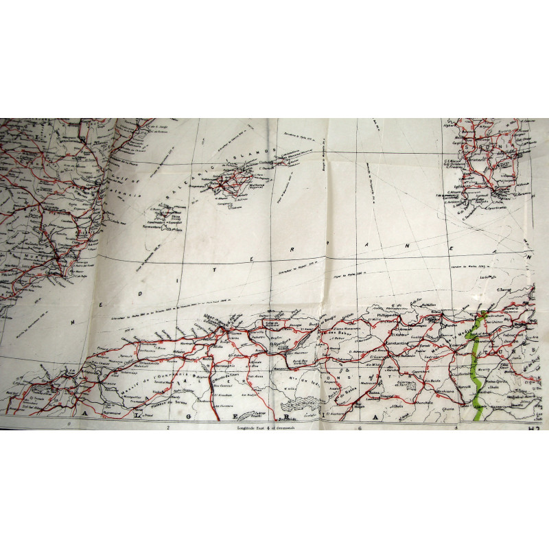 Carte d'évasion H2 en papier de soie, MI9, Méditerranée occidentale