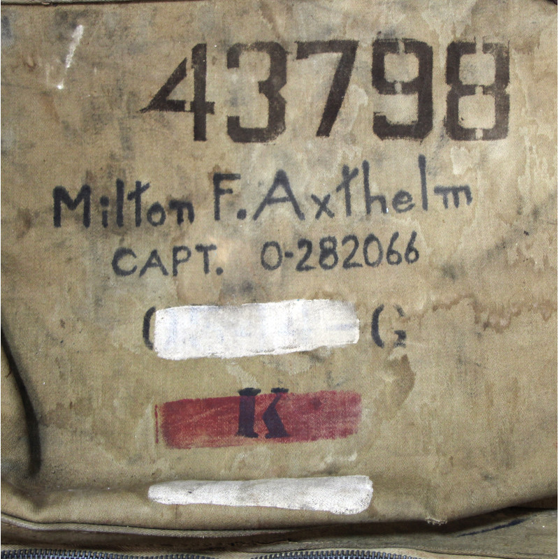 Bag, Assembly, Clothing, Flyer's, Type B-4, Cpt. Milton Axthelm, 41st Evacuation Hospital, Le Molay-Littry, Normandy