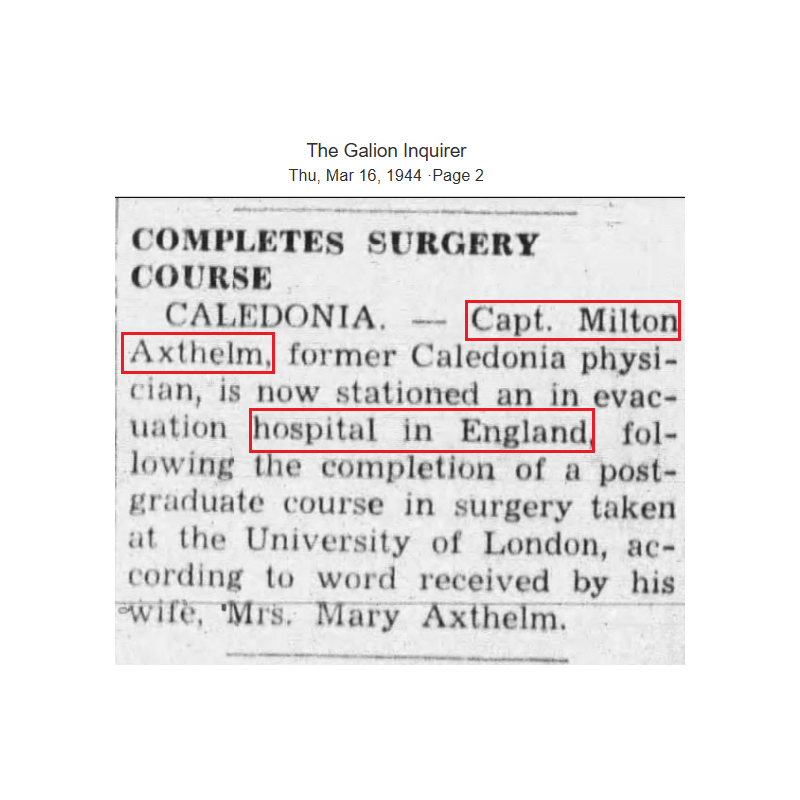 Bag, Assembly, Clothing, Flyer's, Type B-4, Cpt. Milton Axthelm, 41st Evacuation Hospital, Le Molay-Littry, Normandy
