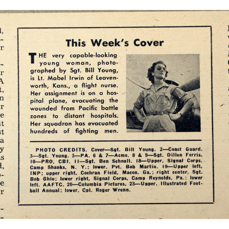 Magazine, YANK, September 15, 1944, 'Flight Nurse'