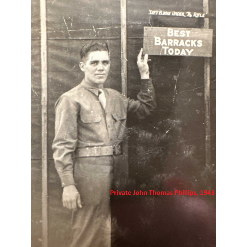 Grouping, Sgt. John Phillips, Co. H, 395th Inf. Regt., 99th Infantry Division, WIA, ETO