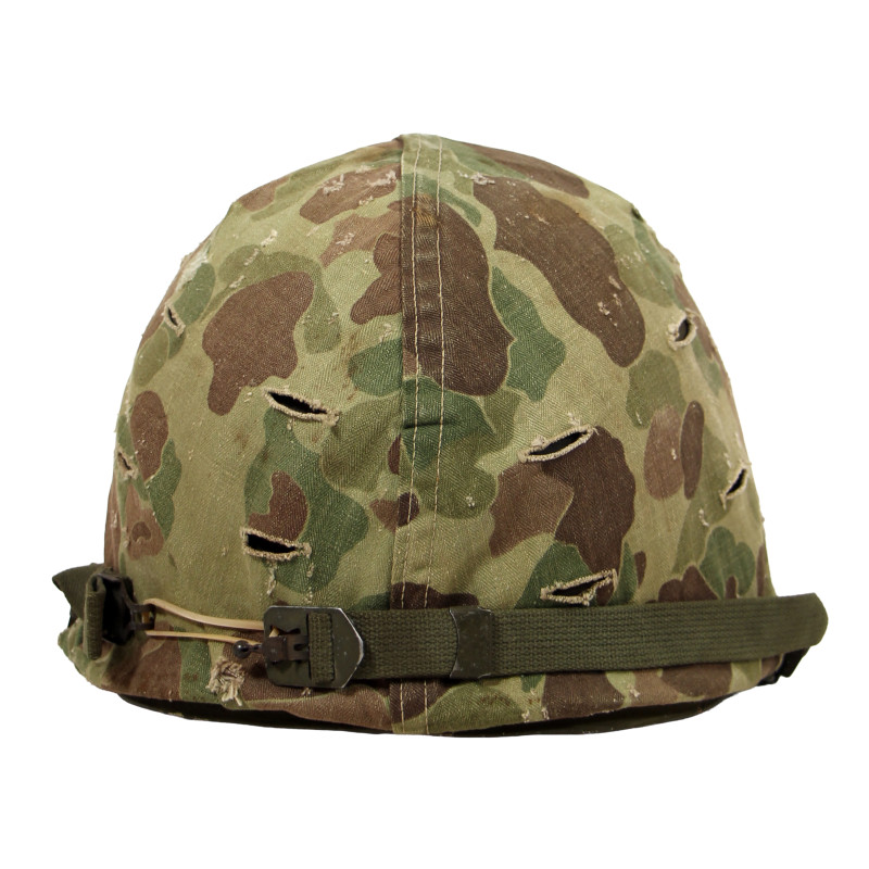 Helmet, M1, Swivel Loops, Wesinghouse Liner, with Camouflage Cover, USMC, Korean War