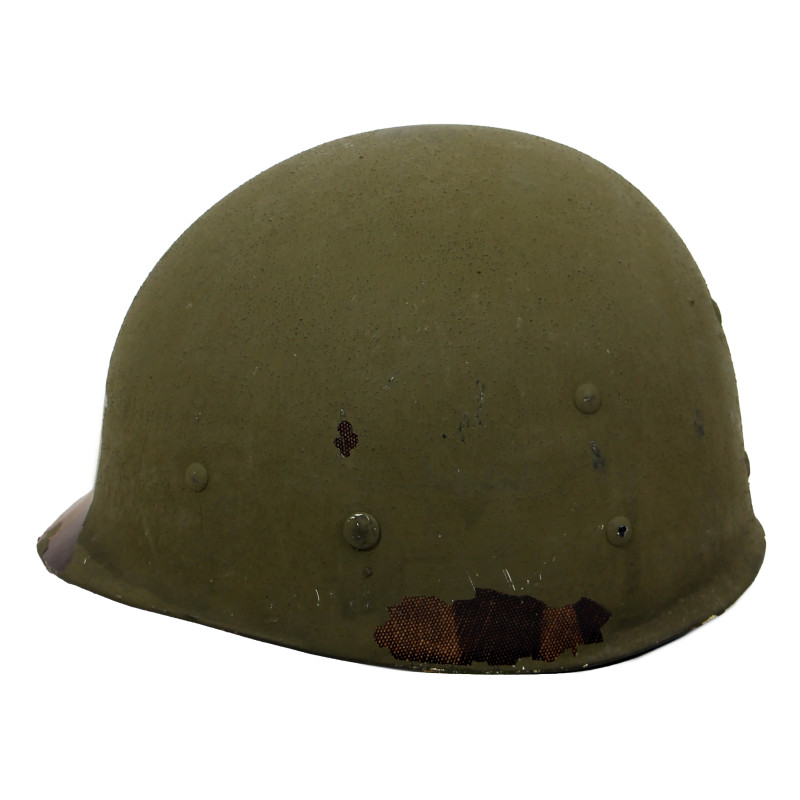 Helmet, M1, Swivel Loops, Wesinghouse Liner, with Camouflage Cover, USMC, Korean War