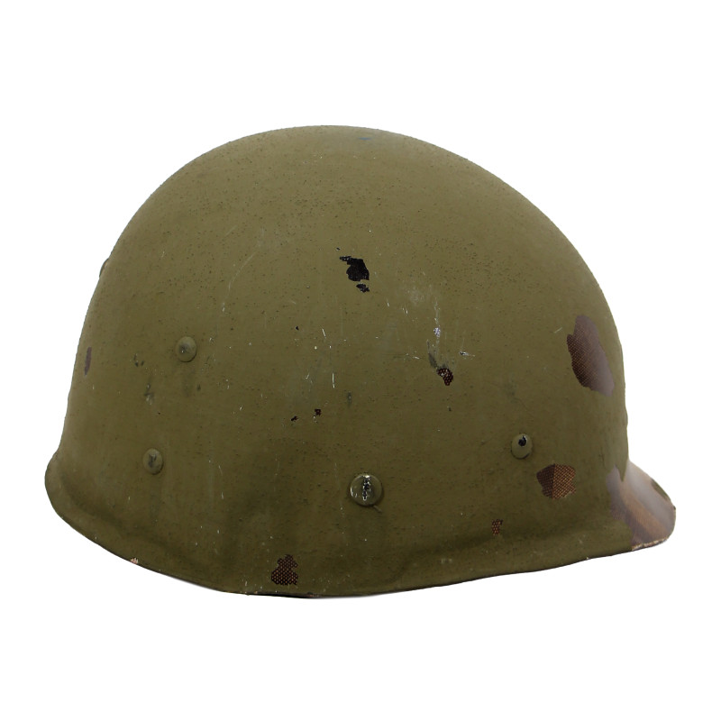 Helmet, M1, Swivel Loops, Wesinghouse Liner, with Camouflage Cover, USMC, Korean War