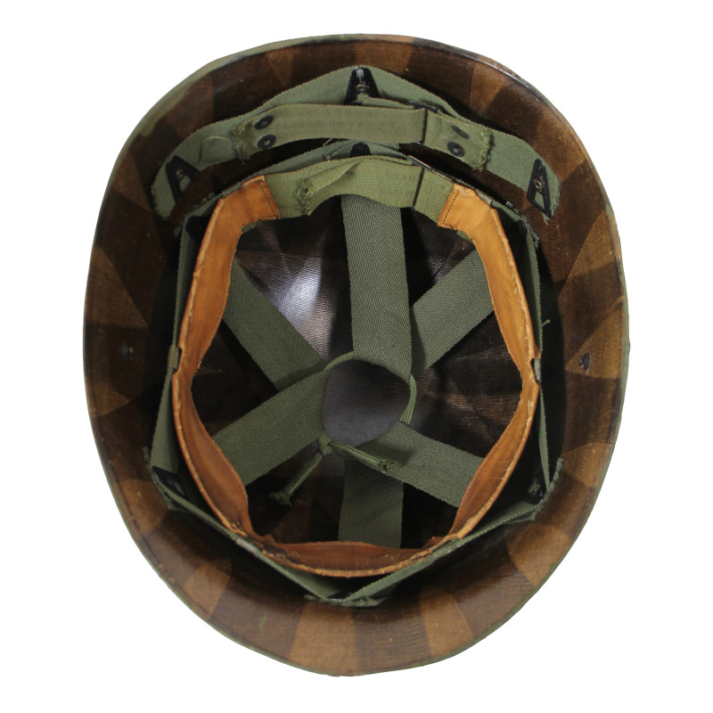 Helmet, M1, Swivel Loops, Wesinghouse Liner, with Camouflage Cover, USMC, Korean War