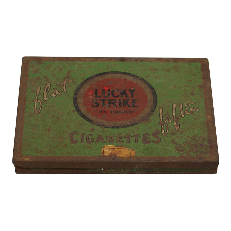 Tin, 50-Cigarette, LUCKY STRIKE, Flat Fifties, Normandy