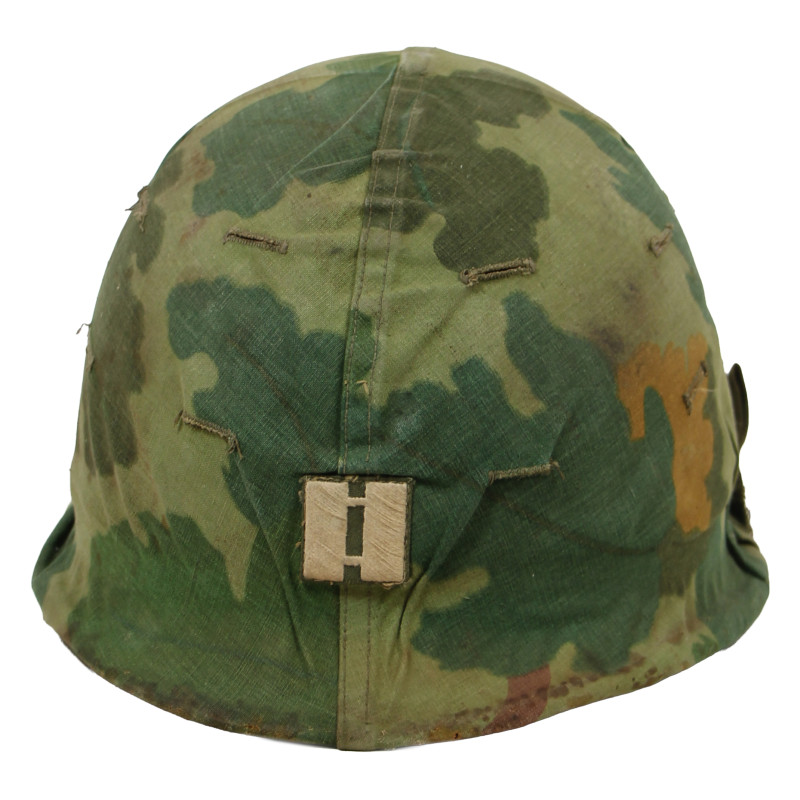Helmet, M1, Complete, with Camouflage Cover, Captain, Vietnam War